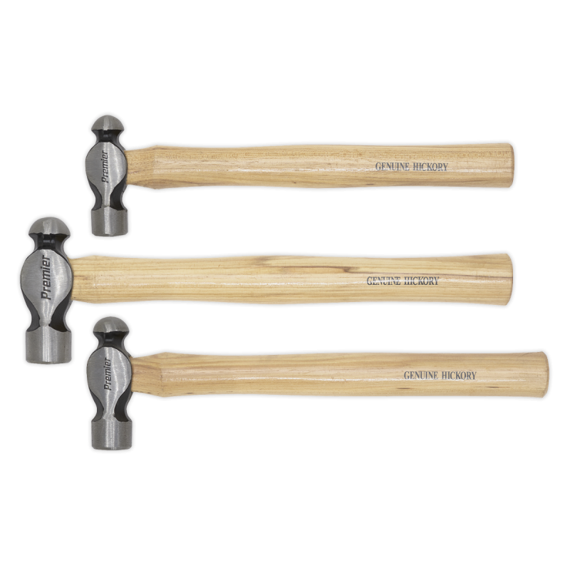 Ball Pein Hammer Set 3pc Hickory Shafts