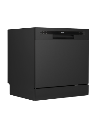 Baridi Compact Tabletop Dishwasher 8 Place Settings, 6 Programmes, Low Noise, 8L Cycle, Start Delay - Black