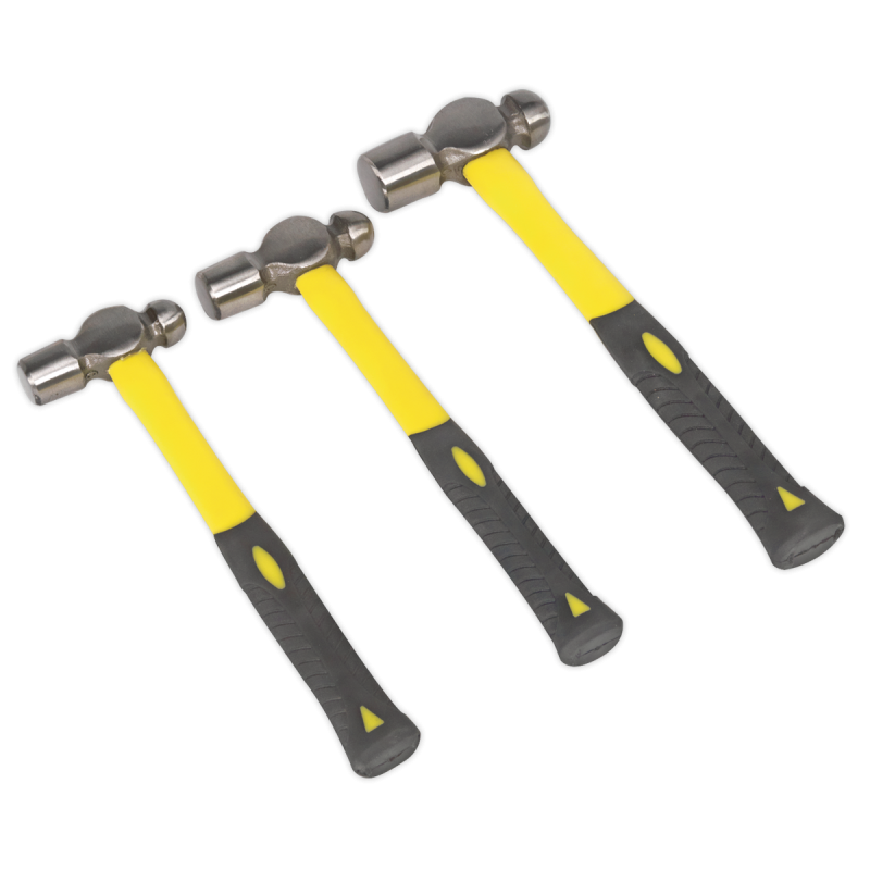 Ball Pein Hammer Set 3pc with Fibreglass Shafts