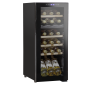 Baridi 18 Bottle Dual Zone Wine Cooler, Fridge with Digital Touchscreen Controls, Wooden Shelves & LED Light, Black