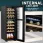 Baridi 18 Bottle Dual Zone Wine Cooler, Fridge with Digital Touchscreen Controls, Wooden Shelves & LED Light, Black