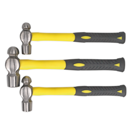 Ball Pein Hammer Set 3pc with Fibreglass Shafts