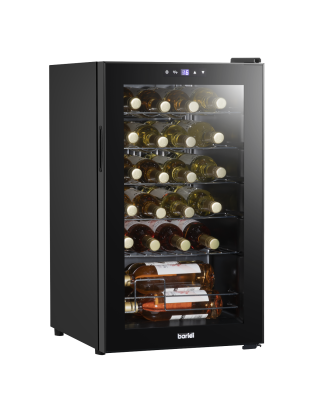 Baridi 24 Bottle Wine Cooler Fridge with Digital Touch Screen Controls & LED Light, Black