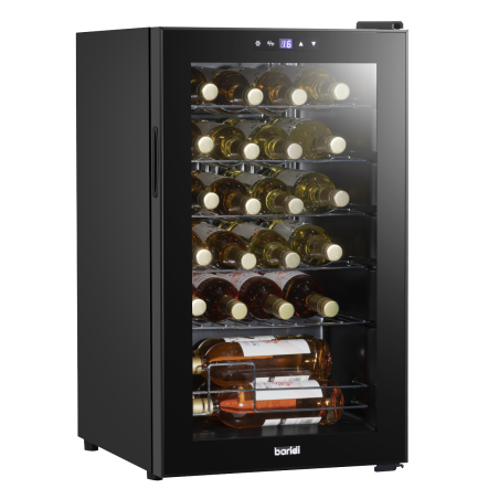 Baridi 24 Bottle Wine Cooler Fridge with Digital Touch Screen Controls & LED Light, Black