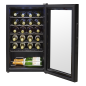 Baridi 24 Bottle Wine Cooler Fridge with Digital Touch Screen Controls & LED Light, Black