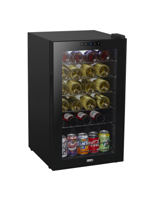 Baridi 24 Bottle Wine Cooler Fridge with Digital Touch Screen Controls & LED Light, Black