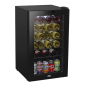 Baridi 24 Bottle Wine Cooler Fridge with Digital Touch Screen Controls & LED Light, Black