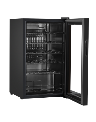 Baridi 24 Bottle Wine Cooler Fridge with Digital Touch Screen Controls & LED Light, Black