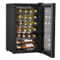 Baridi 24 Bottle Wine Cooler Fridge with Digital Touch Screen Controls & LED Light, Black