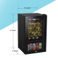 Baridi 24 Bottle Wine Cooler Fridge with Digital Touch Screen Controls & LED Light, Black