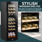 Baridi 27 Bottle Dual Zone Wine Cooler, Fridge with Digital Touchscreen Controls, Wooden Shelves & LED Light, Black