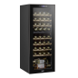 Baridi 36 Bottle Dual Zone Wine Cooler, Fridge with Digital Touchscreen Controls, Wooden Shelves & LED Light, Black