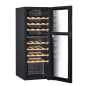 Baridi 36 Bottle Dual Zone Wine Cooler, Fridge with Digital Touchscreen Controls, Wooden Shelves & LED Light, Black