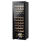 Baridi 44 Bottle Dual Zone Wine Cooler, Fridge with Digital Touchscreen Controls, Wooden Shelves & LED Light, Black