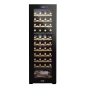 Baridi 44 Bottle Dual Zone Wine Cooler, Fridge with Digital Touchscreen Controls, Wooden Shelves & LED Light, Black