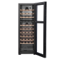 Baridi 44 Bottle Dual Zone Wine Cooler, Fridge with Digital Touchscreen Controls, Wooden Shelves & LED Light, Black