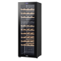 Baridi 44 Bottle Dual Zone Wine Cooler, Fridge with Digital Touchscreen Controls, Wooden Shelves & LED Light, Black