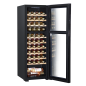 Baridi 44 Bottle Dual Zone Wine Cooler, Fridge with Digital Touchscreen Controls, Wooden Shelves & LED Light, Black