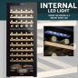 Baridi 55 Bottle Dual Zone Wine Cooler, Fridge with Digital Touchscreen Controls, Wooden Shelves & LED Light, Black