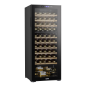 Baridi 55 Bottle Dual Zone Wine Cooler, Fridge with Digital Touchscreen Controls, Wooden Shelves & LED Light, Black