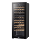 Baridi 55 Bottle Dual Zone Wine Cooler, Fridge with Digital Touchscreen Controls, Wooden Shelves & LED Light, Black