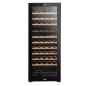 Baridi 55 Bottle Dual Zone Wine Cooler, Fridge with Digital Touchscreen Controls, Wooden Shelves & LED Light, Black