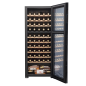 Baridi 55 Bottle Dual Zone Wine Cooler, Fridge with Digital Touchscreen Controls, Wooden Shelves & LED Light, Black