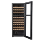 Baridi 55 Bottle Dual Zone Wine Cooler, Fridge with Digital Touchscreen Controls, Wooden Shelves & LED Light, Black