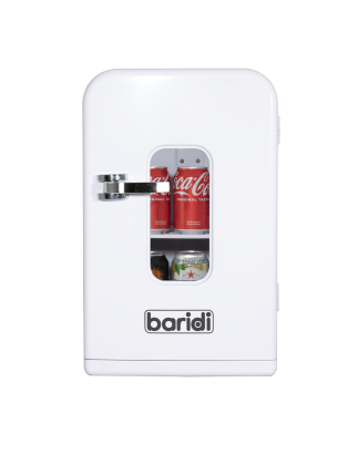 Baridi 15L Mini Fridge Cooler & Warmer, 12V/230V, Perfect for Car, Bedroom, Camping, Makeup, White - DH94