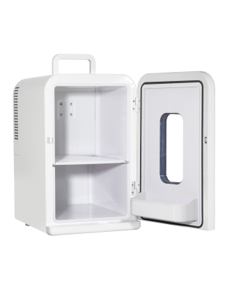 Baridi 15L Mini Fridge Cooler & Warmer, 12V/230V, Perfect for Car, Bedroom, Camping, Makeup, White - DH94