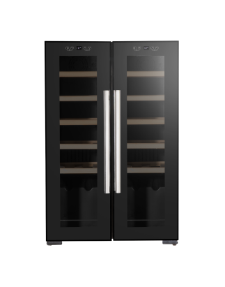 Baridi 24 Bottle Dual Zone Wine Cooler, Fridge, Touch Screen, LED Light Black and Mirror Glass Door