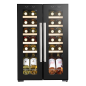 Baridi 24 Bottle Dual Zone Wine Cooler, Fridge, Touch Screen, LED Light Black and Mirror Glass Door