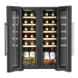 Baridi 24 Bottle Dual Zone Wine Cooler, Fridge, Touch Screen, LED Light Black and Mirror Glass Door