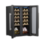 Baridi 24 Bottle Dual Zone Wine Cooler, Fridge, Touch Screen, LED Light Black and Mirror Glass Door