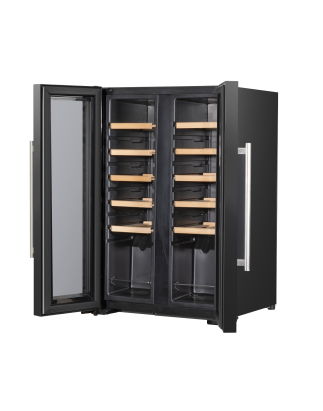 Baridi 24 Bottle Dual Zone Wine Cooler, Fridge, Touch Screen, LED Light Black and Mirror Glass Door