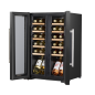 Baridi 24 Bottle Dual Zone Wine Cooler, Fridge, Touch Screen, LED Light Black and Mirror Glass Door