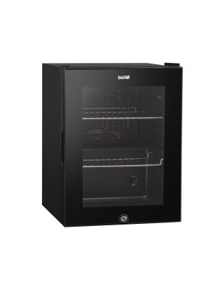 Baridi 40L Drinks Mini Fridge with LED Light, Black and Glass Door