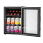 Baridi 40L Drinks Mini Fridge with LED Light, Black and Glass Door