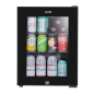 Baridi 40L Drinks Mini Fridge with LED Light, Black and Glass Door