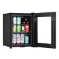 Baridi 40L Drinks Mini Fridge with LED Light, Black and Glass Door