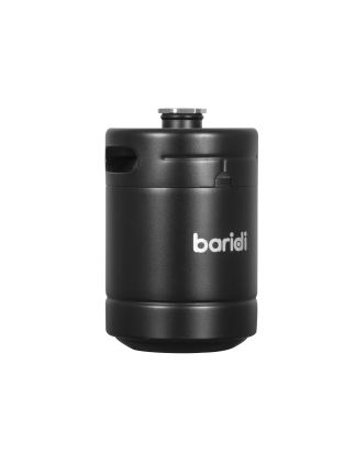 Baridi Growler Keg 2L, noir mat adapté aux boissons gazeuses et à la bière