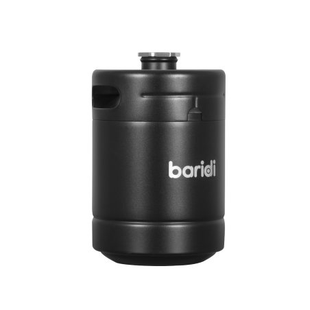 Baridi Growler Keg 2L, noir mat adapté aux boissons gazeuses et à la bière