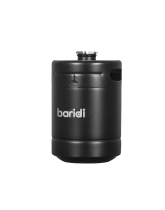 Baridi Growler Keg 2L, noir mat adapté aux boissons gazeuses et à la bière