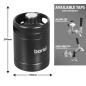 Baridi Growler Keg 2L, Matte Black suitable for Soft Drinks and Beer