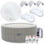 Dellonda 2-4 Person Inflatable Hot Tub Spa with Smart Pump and Accessory Kit - Rattan Effect