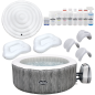 Spa gonflable Dellonda pour 2 à 4 personnes avec pompe intelligente et kit d'accessoires principaux - Effet bois