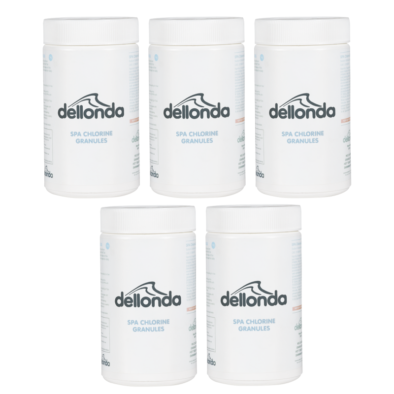 Dellonda 5 x 1kg Chlorine Granules for Hot Tubs, Spas & Swimming Pools