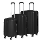 Dellonda Ensemble de 3 valises à bagages légères avec serrure ABS TSA Noir