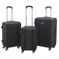 Dellonda 3-Piece Lightweight Luggage Suitcase Trolley Set ABS TSA Lock Black