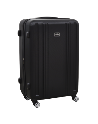 Dellonda Ensemble de 3 valises à bagages légères avec serrure ABS TSA Noir